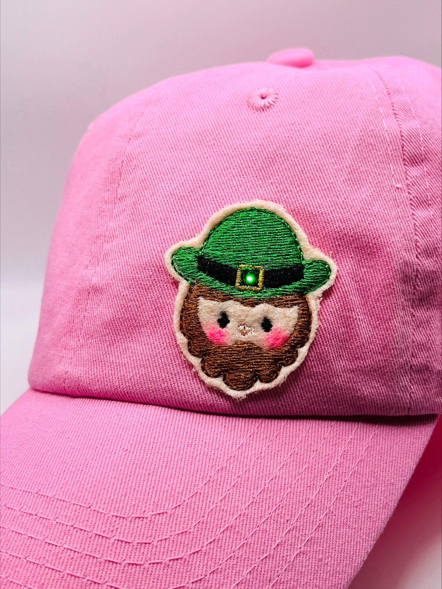 Illuminated "Leprechaun" >>> On A Kelly Green or Pink Baseball Cap