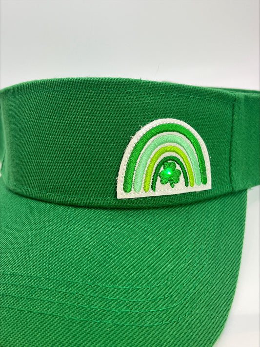 Illuminated Shamrock Under A "Ranbow" Patch >>> On A Kelly Green or Khaki Visor