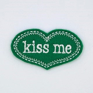 Illuminated "Kiss Me" Patch >>> On A Kelly Green or Pink Baseball Cap